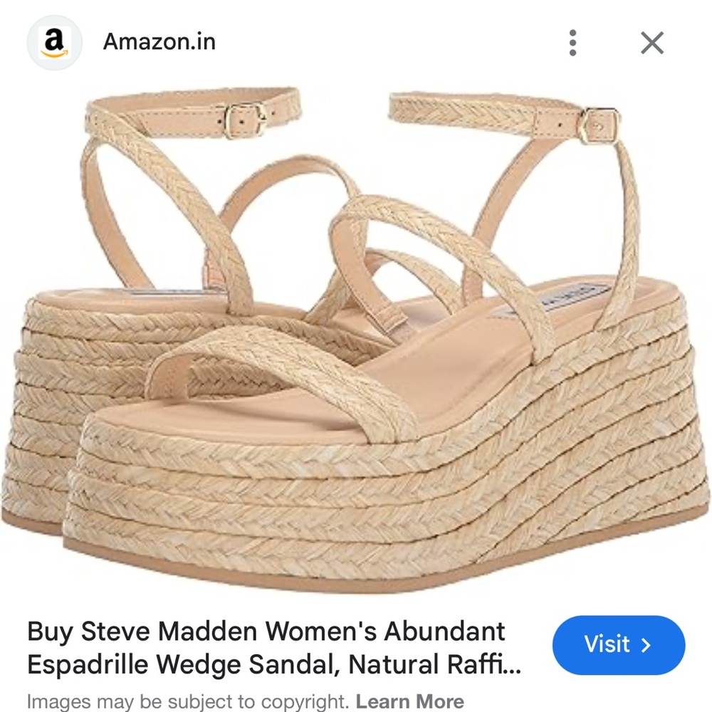 Steve Madden Tan Espadrille Platform Sandals